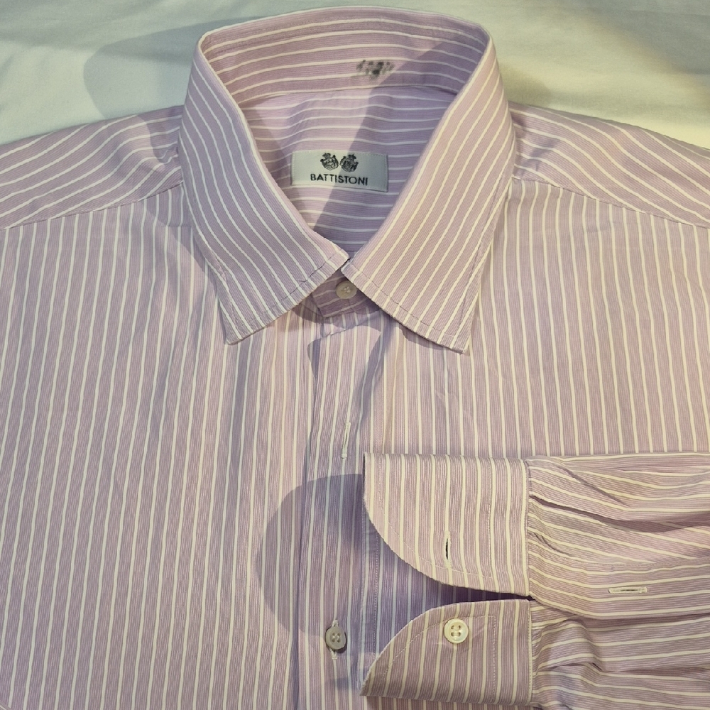 Ballistoni Luxury Italian Designer Mens Long Sleeve Lavender Dress Shirt